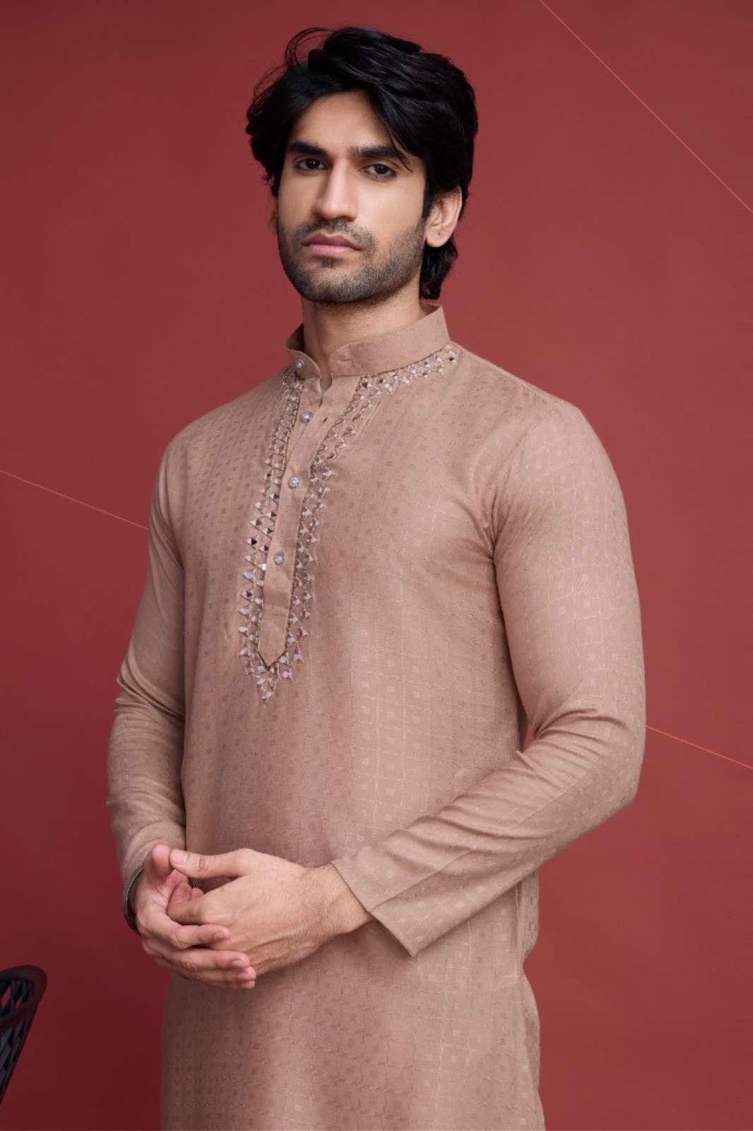 SHUBHVASTRA CLASSY KURTAS 10686 Festive Wear Mens Fancy Mirror Work Kurta 