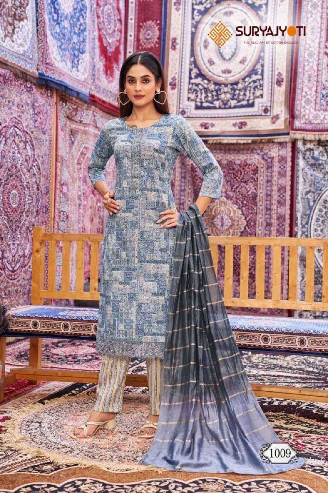 SURYAJYOTI KRATI VOL 1 RAYON PRINTED READYMADE SUITS