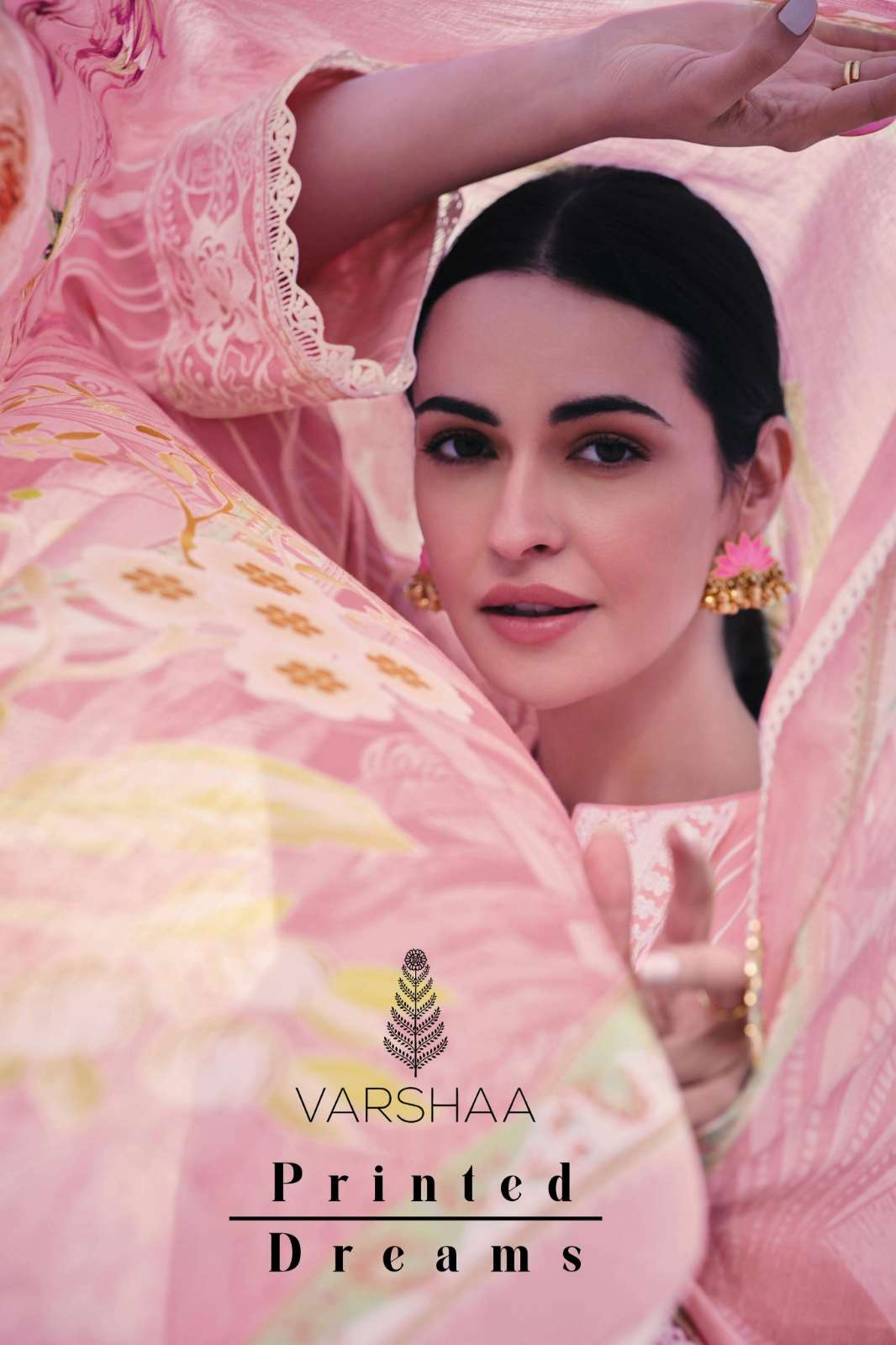 VARSHAA PRINTED DREAMS HANDLOOM COTTON EMBROIDERED SUIT