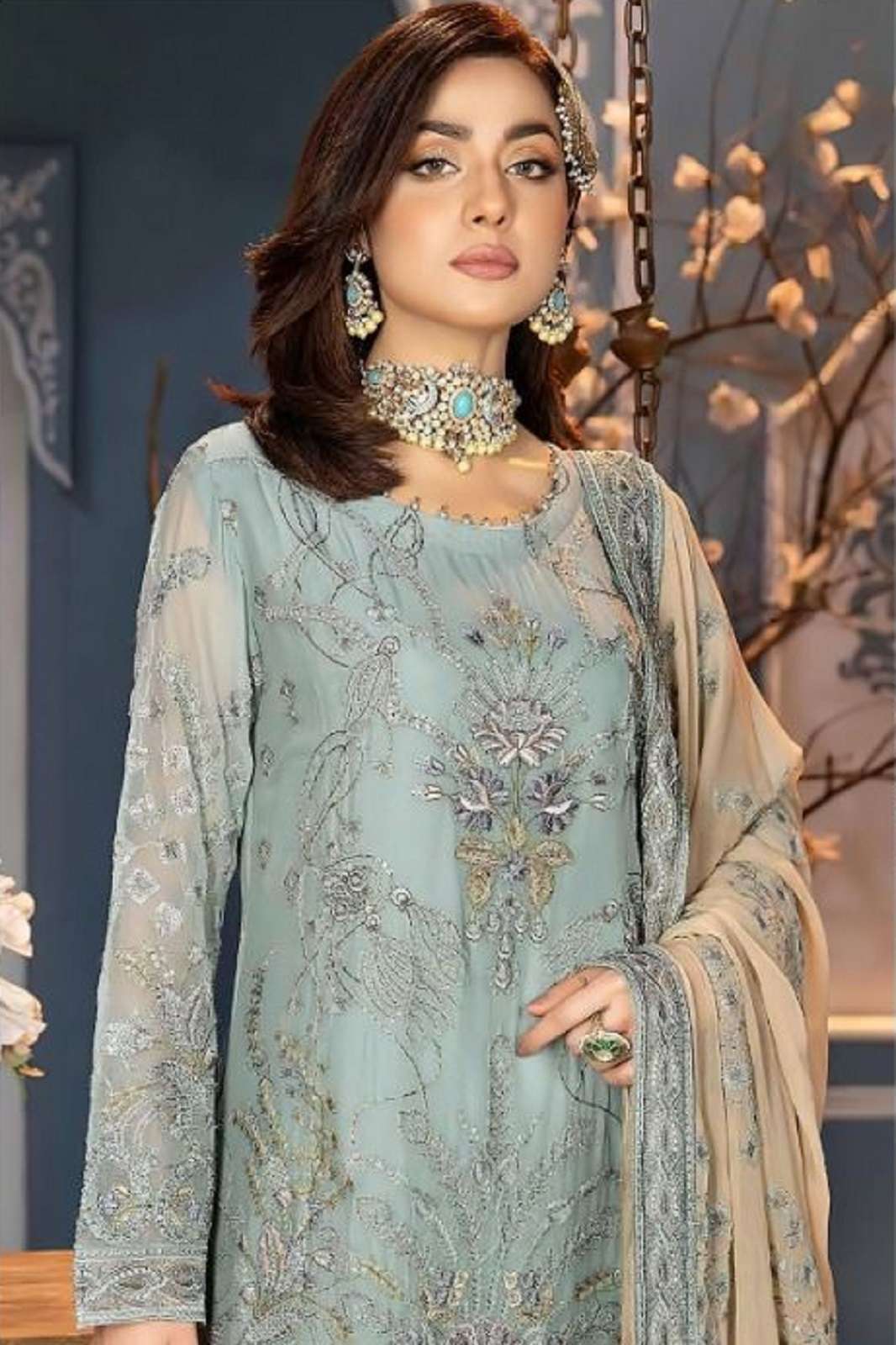 AL KHUSHBOO 5079 GEORGETTE EMBROIDERY WORKED SALWAR SUITS