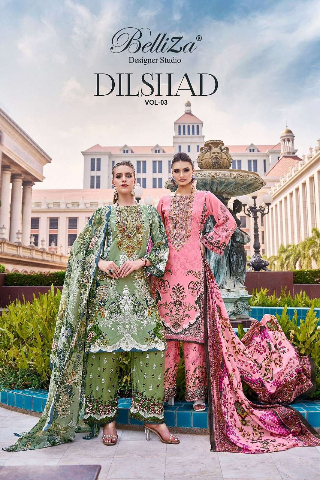 BELLIZA DESIGNER DILSHAD VOL 3 DIGITALLY PRINTED SUITS