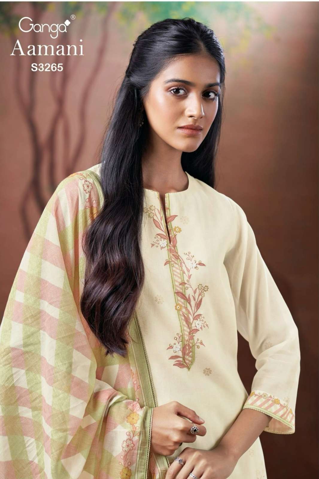 GANGA AAMANI S3265 PREMIUM PURE MAL HAND WORK SUIT 