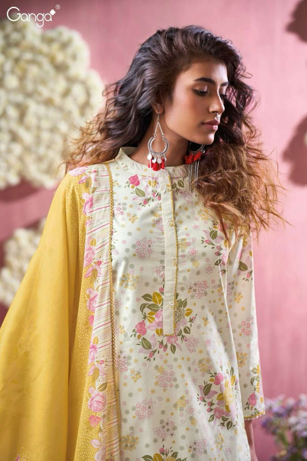 GANGA ABUOR S3275 PREMIUM COTTON PRINTED SUIT WITH EMBROIDERY WORK