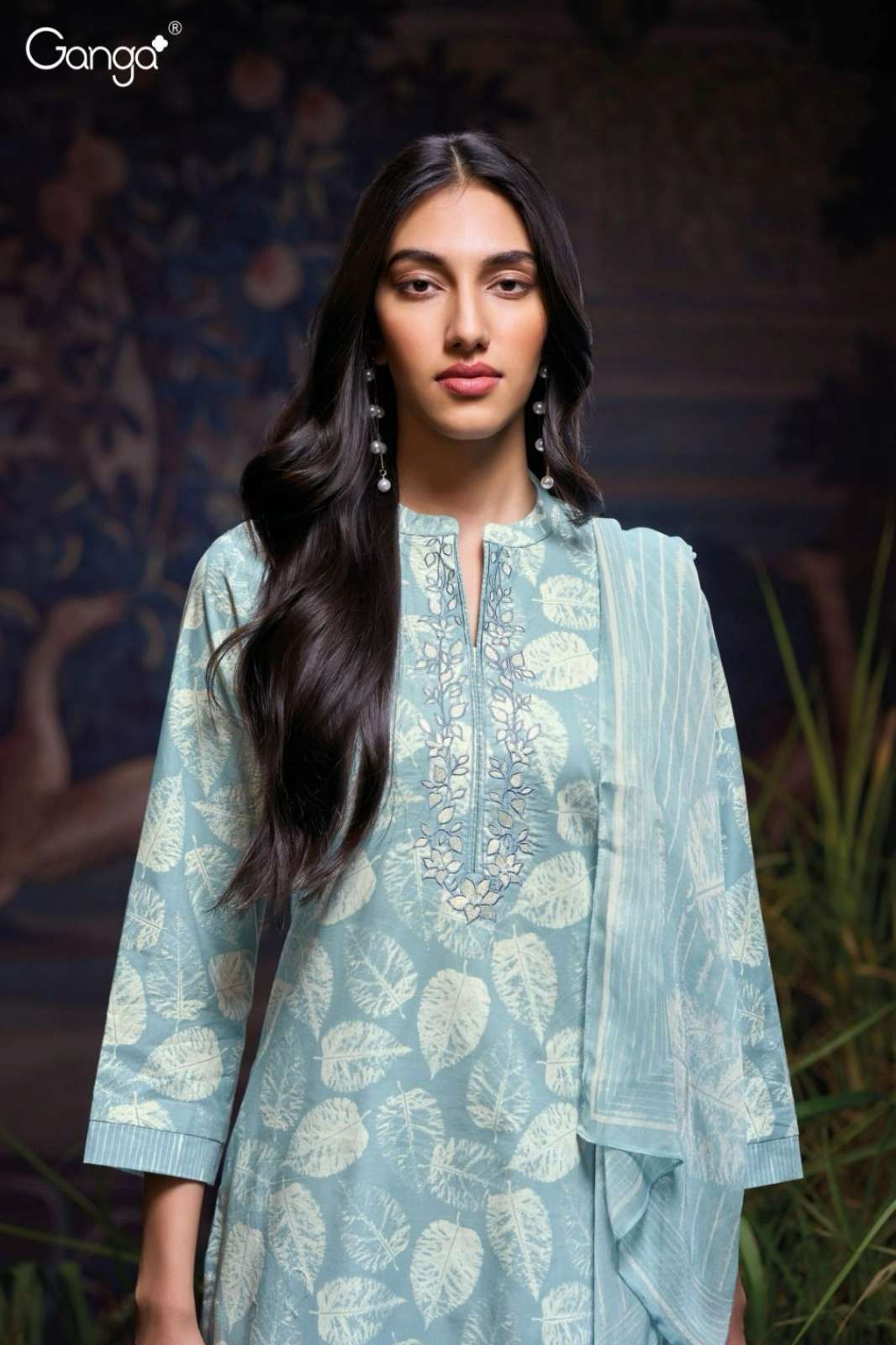 GANGA HALIE S3384 PREMIUM COTTON SUIT WITH EMBROIDERY WORK