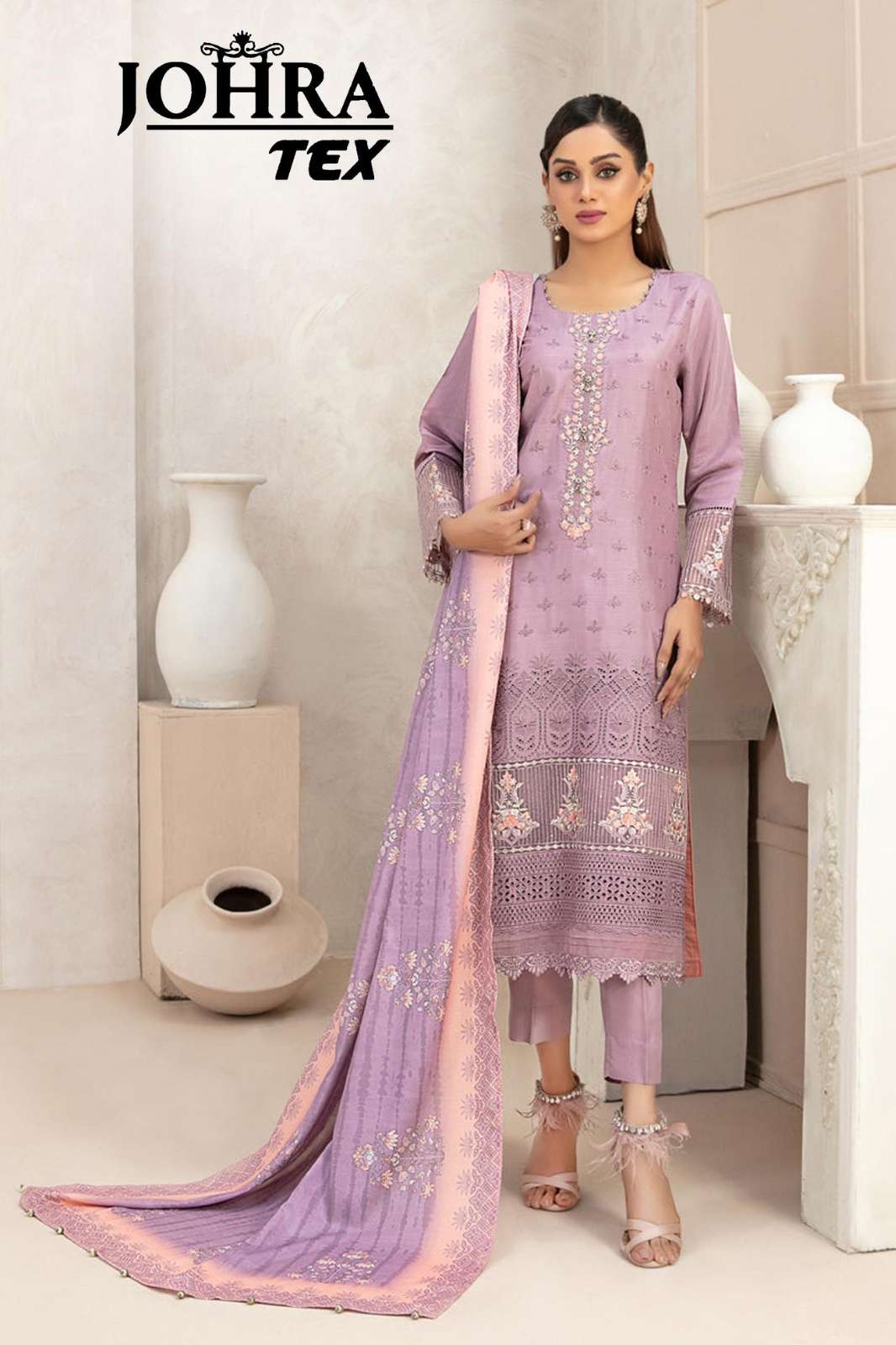 JOHRA TEX JT 162 CAMBRIC COTTON PAKISTANI DESIGNER SALWAR SUIT