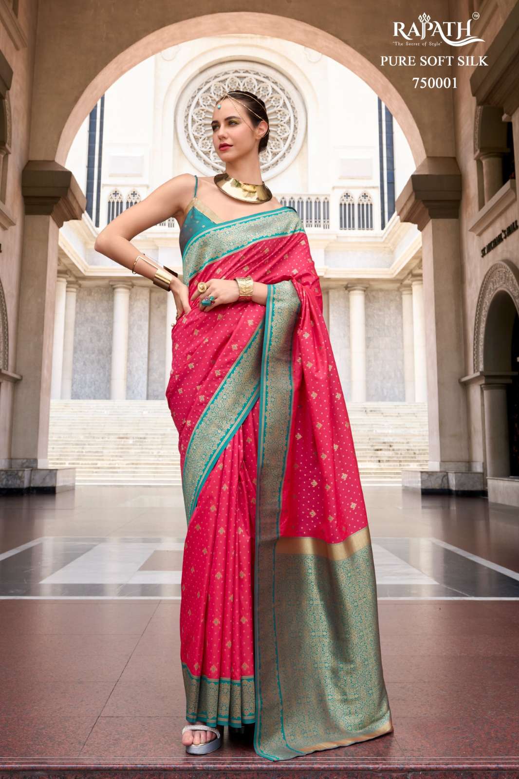 RAJPATH APOLLO INDIAN WOMEN PARTY WEAR PURE SOFT SILK SAREE