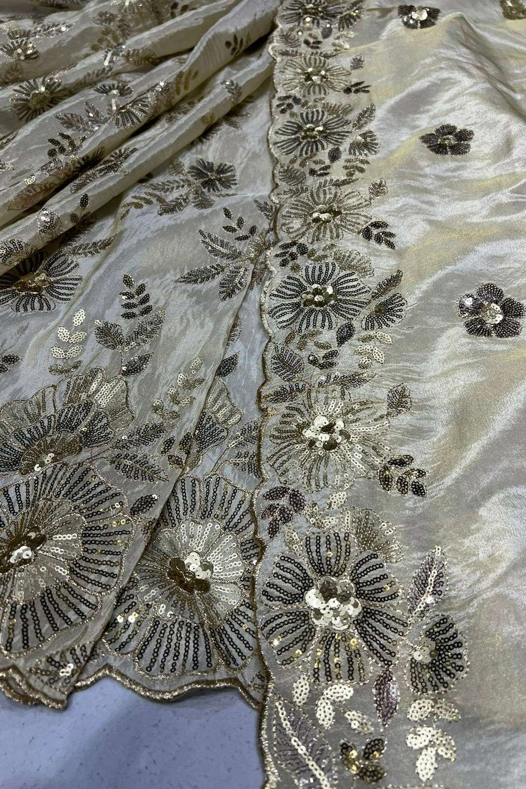 Shri Balaji Emporium A259 Tissue Embroidered Designer Fabric