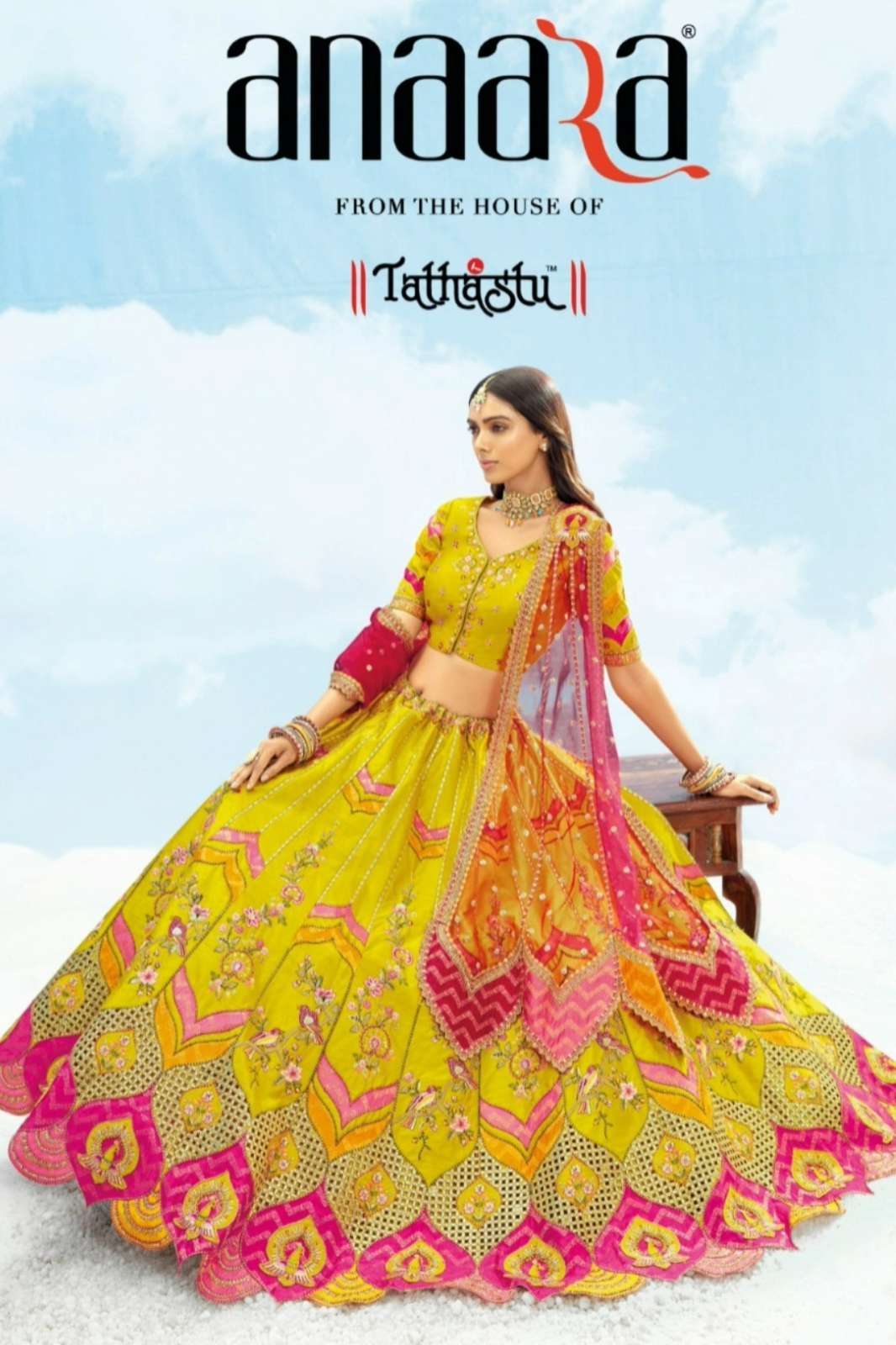 TATHASTU ANAARA 7600 SERIES WEDDING WEAR HEAVY WORK SILK LEHENGA CHOLI