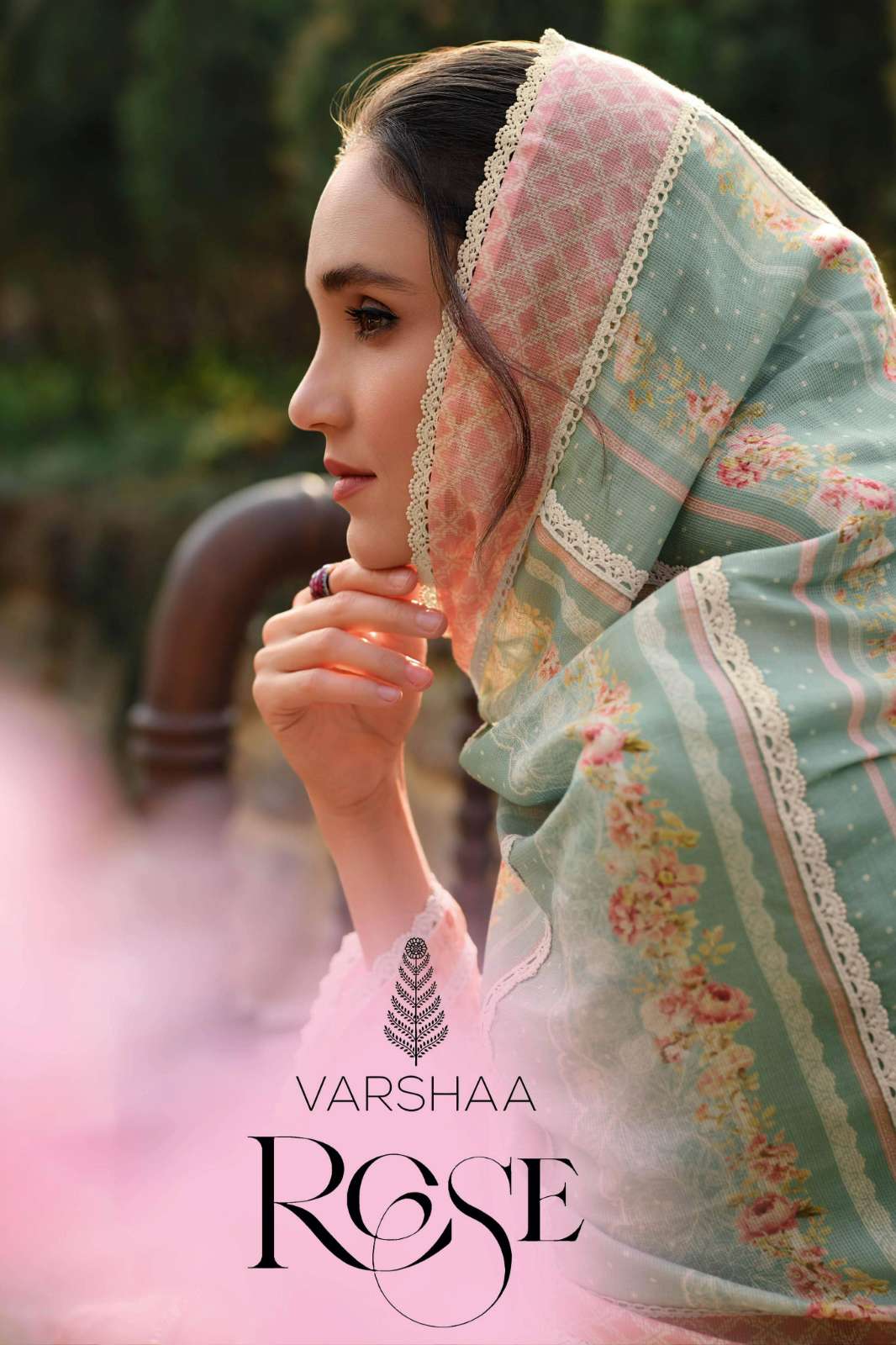 VARSHAA ROSE COTTON LINEN DIGITALLY PRINTED SUIT 