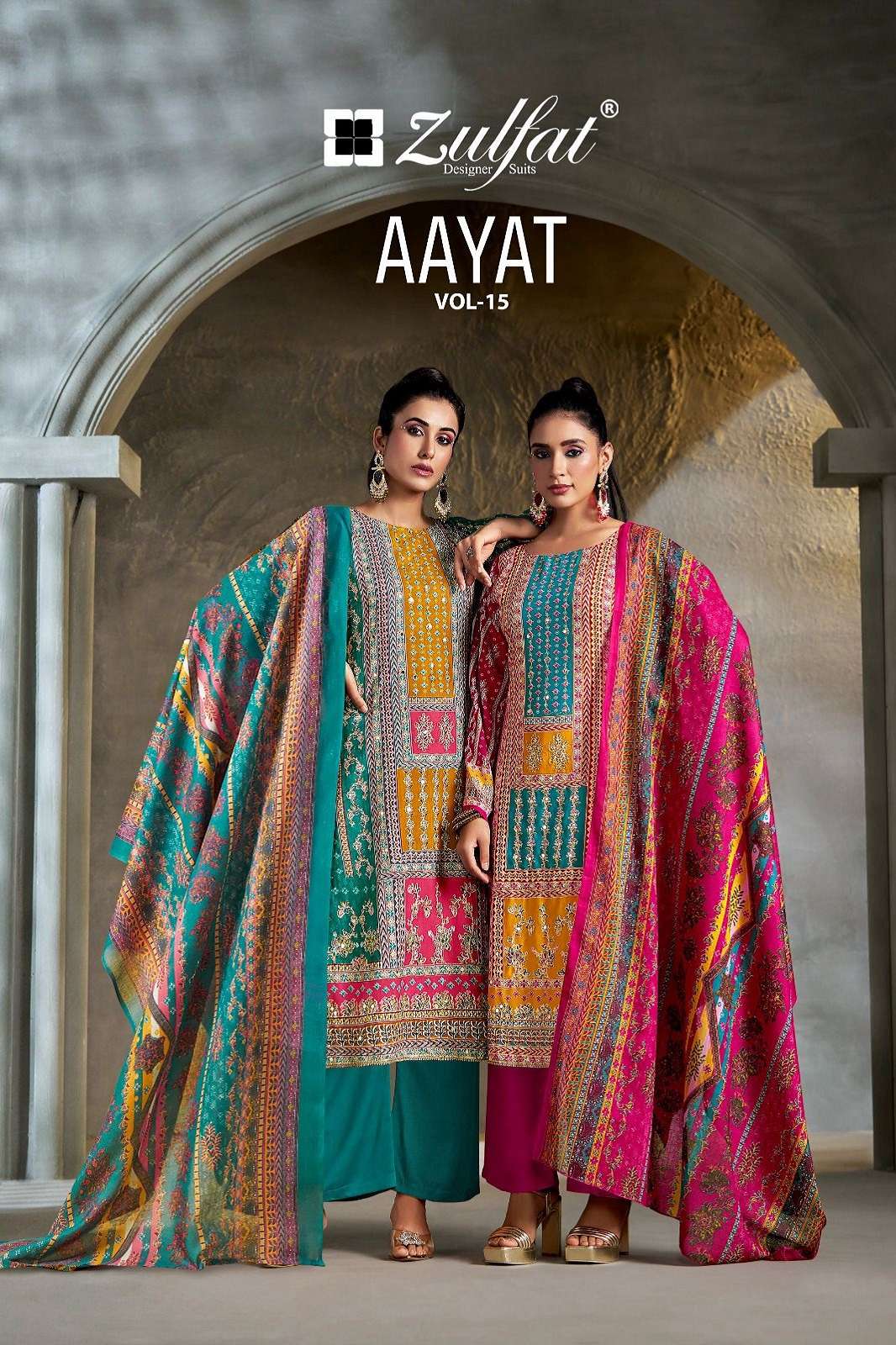 ZULFAT DESIGNER AAYAT VOL 15 VISCOSE PRINTED DRESS MATERIALS