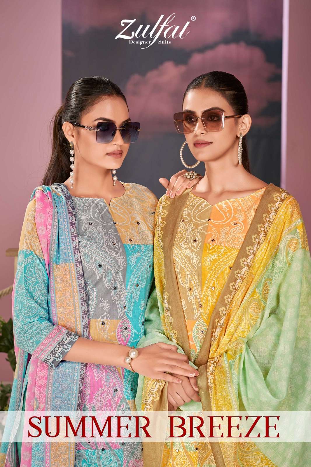 ZULFAT DESIGNER SUMMER BREEZE COTTON HAND WORKED SUITS