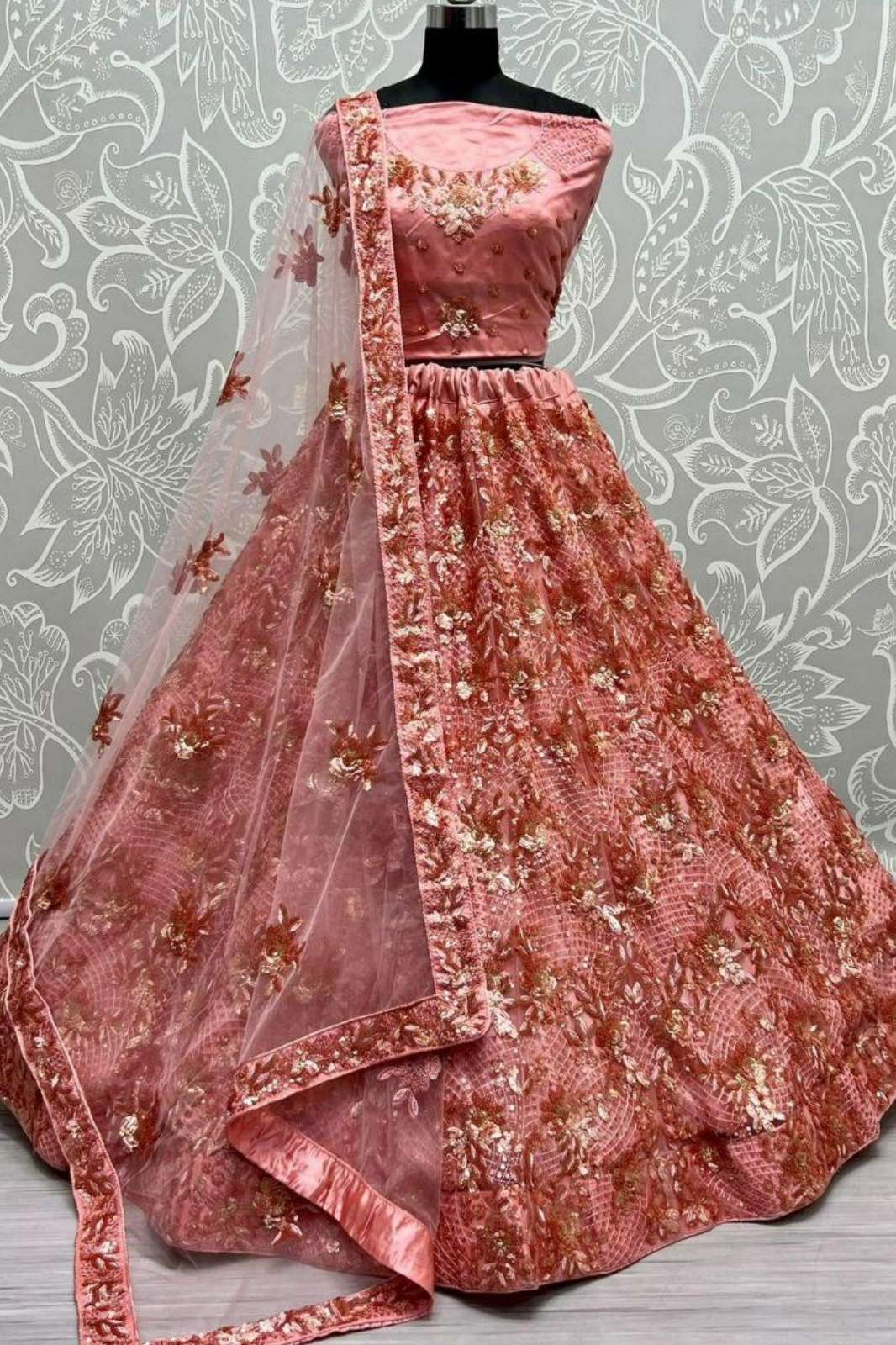 Anjani Arts 2532 Wedding Wear Beautiful Net Embroidered Lehenga choli