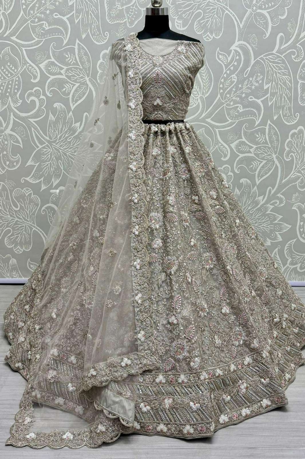 Anjani Arts 2738 Beautiful Double Net Embroidered Wedding Wear Lehenga choli