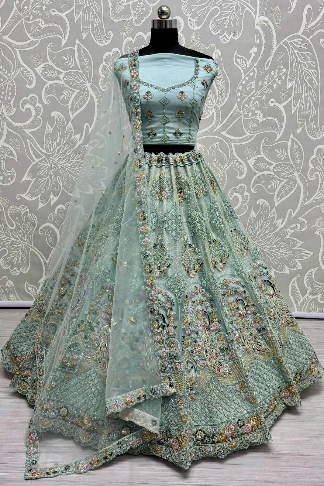 Anjani Arts 2821 Wedding Wear Beautiful Net Embroidered Lehenga choli