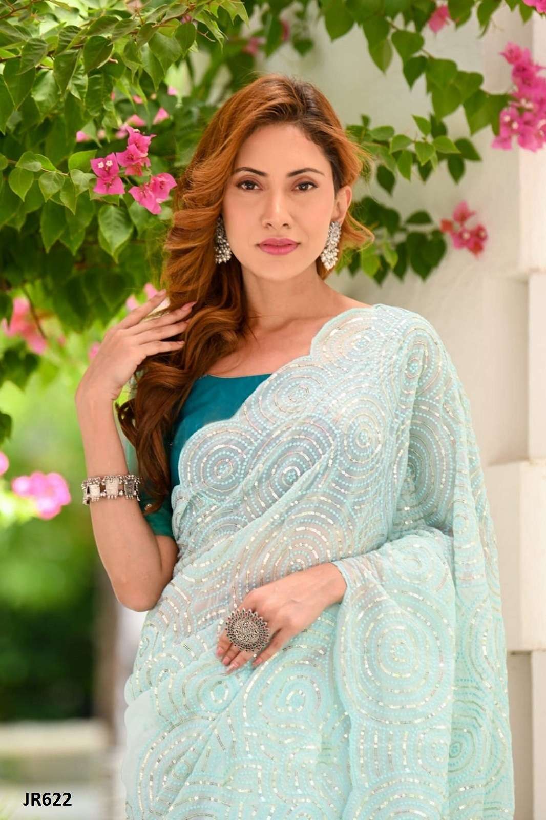 CRAZYCLOTHES JR622 DESIGNER GEORGETTE SAREES