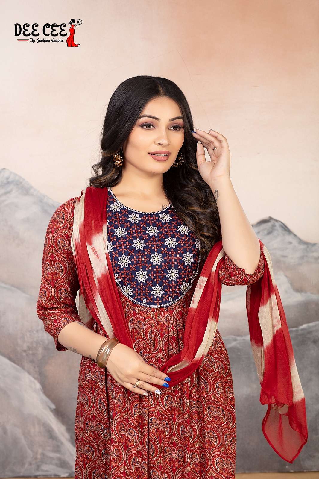 DEECEE ADEEVA RAYON FOIL PRINTED READY TO WEAR KURTIES FF