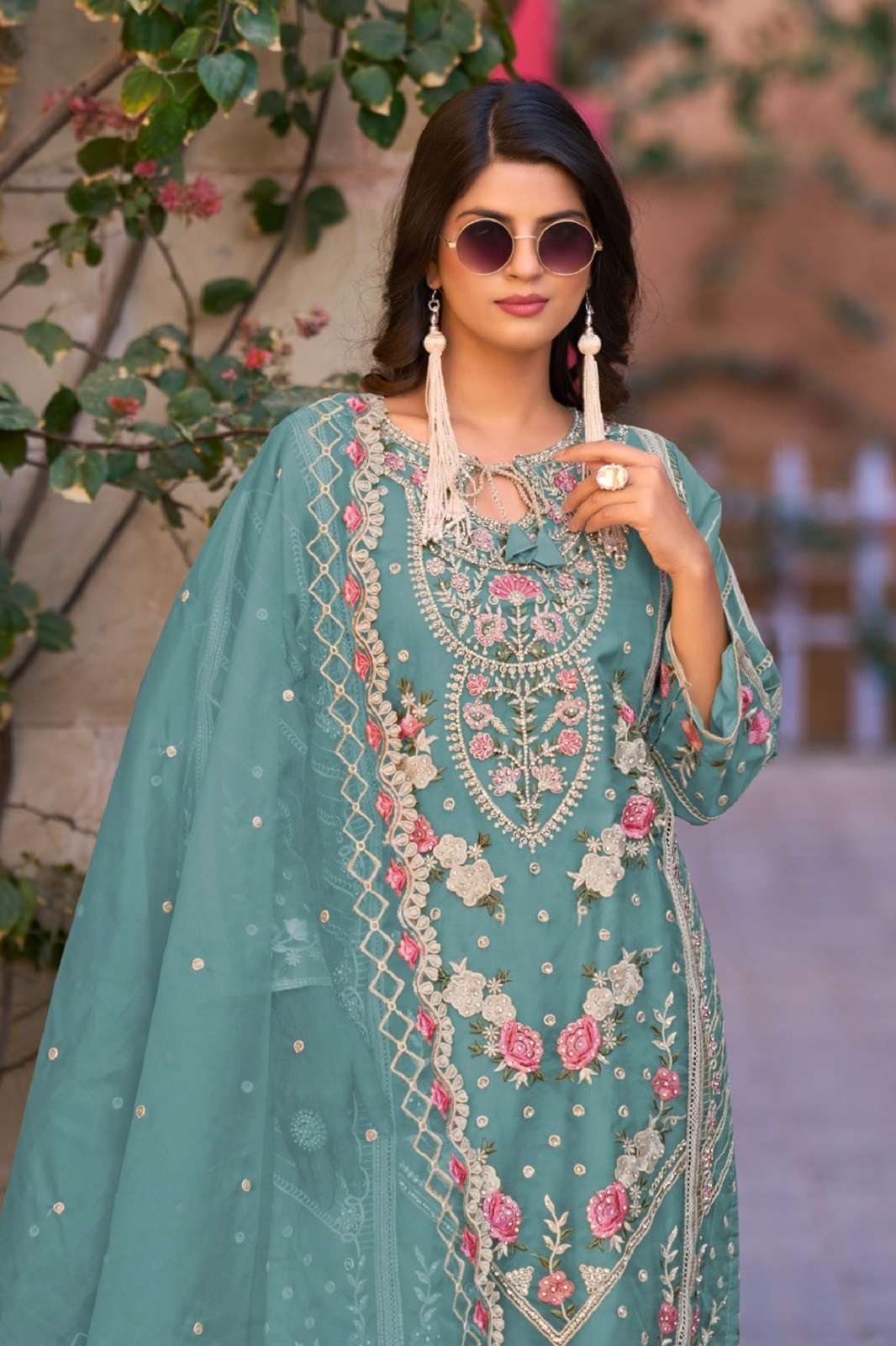 DEEPSY SUITS D 900 ABCD ORGANZA READYMADE EMBROIDERED WORKED SUITS