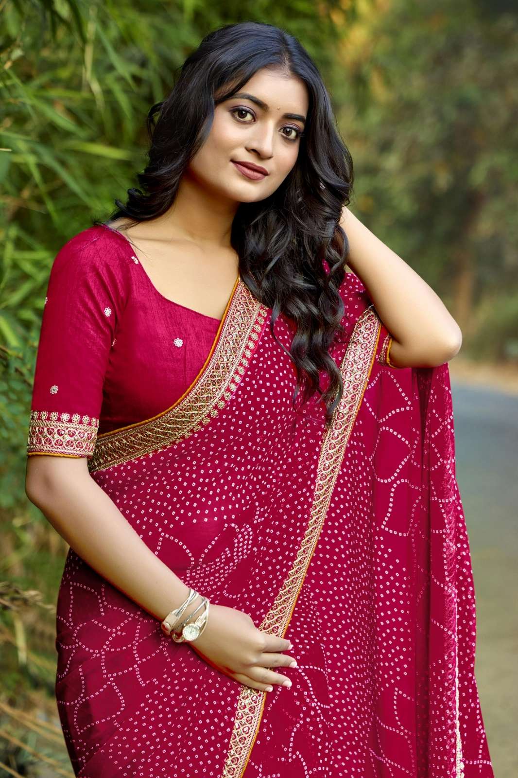 KASHVI CREATION CHUNERI VOL 2  MONO GEORGETTE CODING WORK SAREE