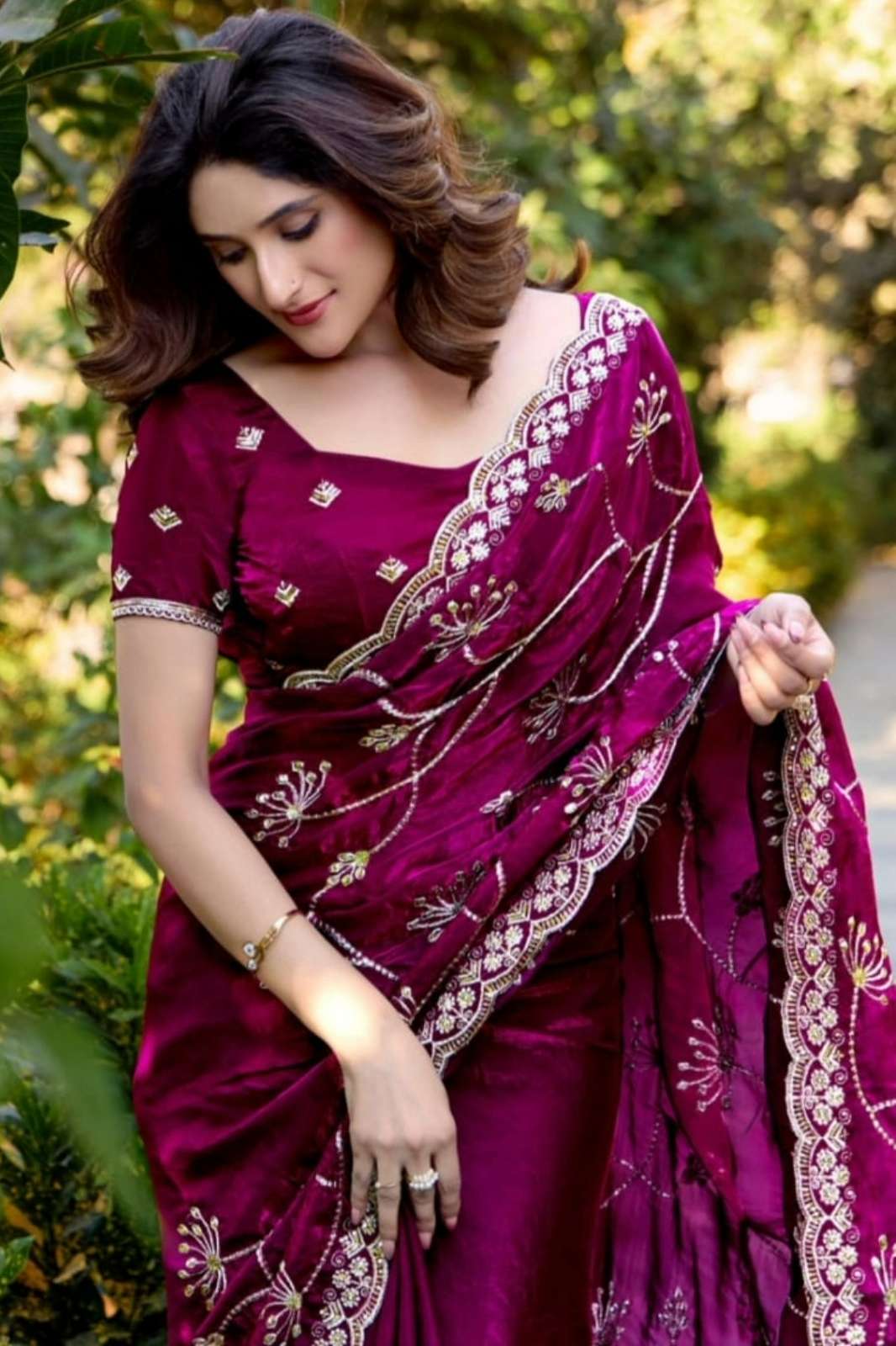 KASHVI CREATION LIGHTNING VOL 4 NC MALAI SILK EMBROIDERY WORK SAREE 