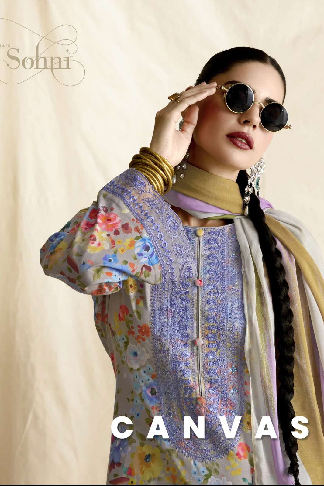 KIMORA SOHNI CANVAS PURE LAWN DIGITAL PRINT & RESHAM EMBROIDERED SUIT