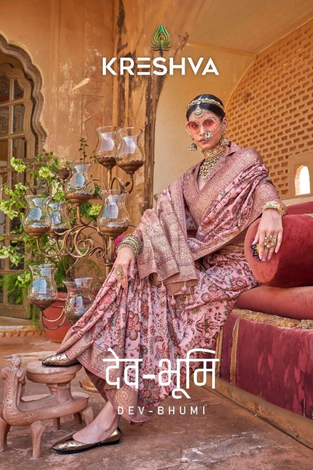 KRESHVA DEV BHUMI 737 TO 746 PV SILK FLORAL PRINTED SAREES