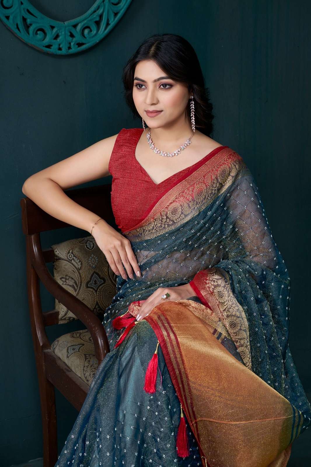MEHEK SAREE 1003 A TO E JAQUARD HAND WORKED SAREES