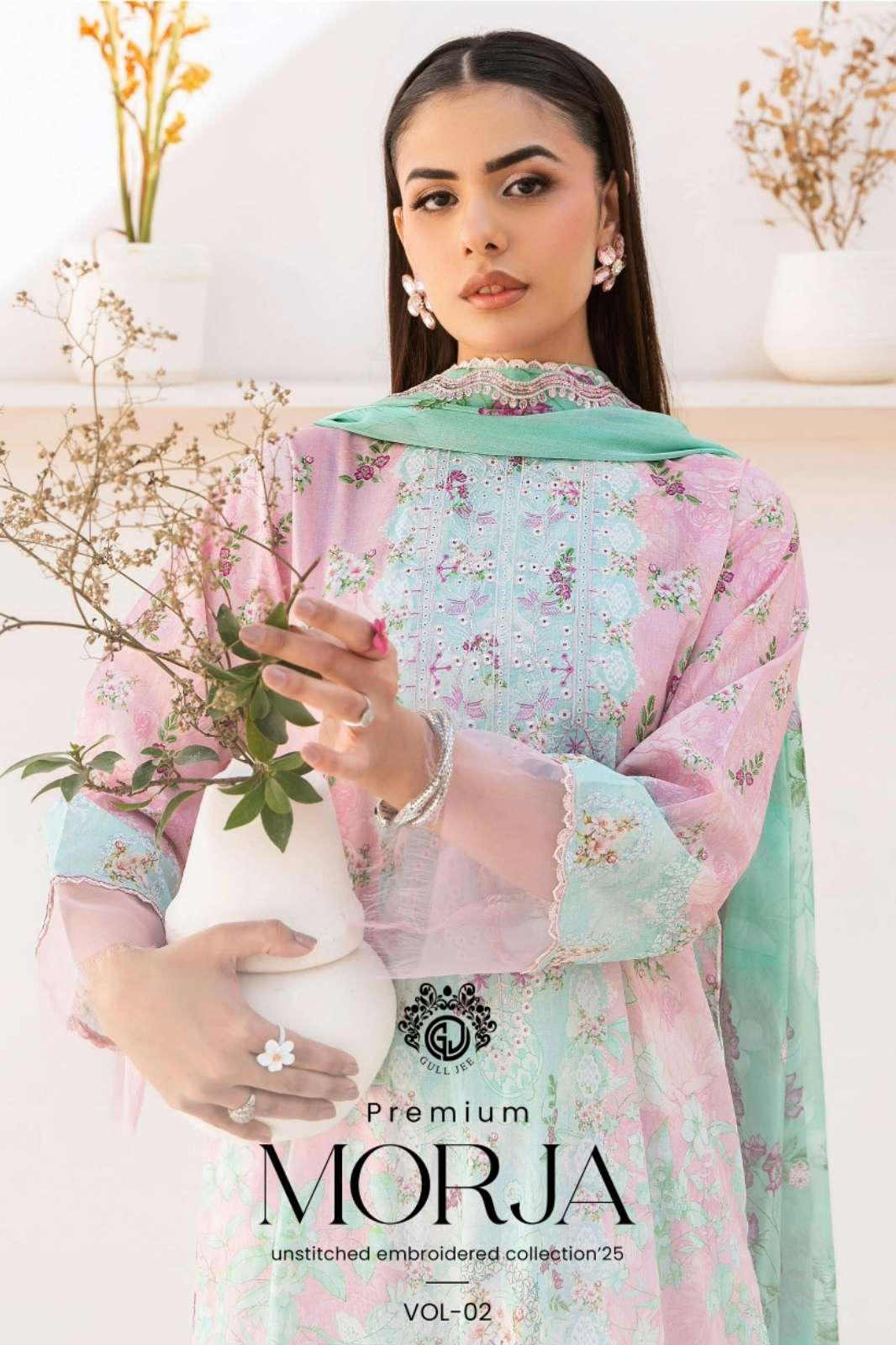 MORJA 2 VOL 6161 Lawn Printed & Embroidery Work Pakistani Suit 