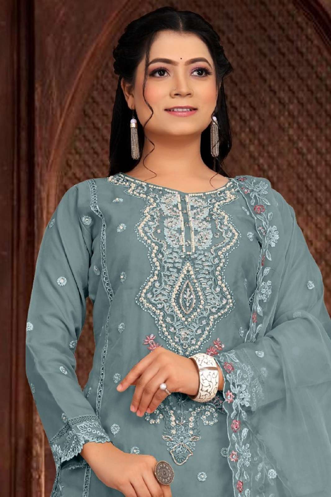 MOTIFZ 941 ORGANZA EMBROIDERY KHATLI WORKED SUITS