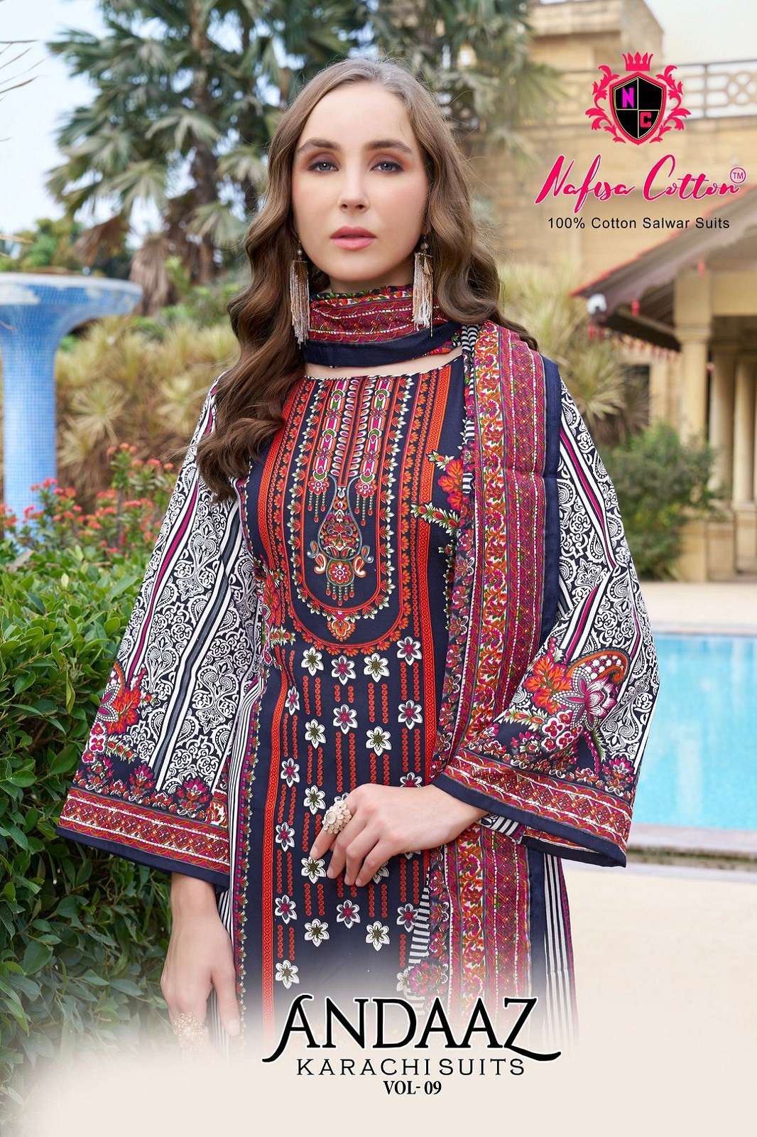 NAFISHA COTTON ANDAAZ VOL 9 KARACHI PRINTED DRESS MATERIALS