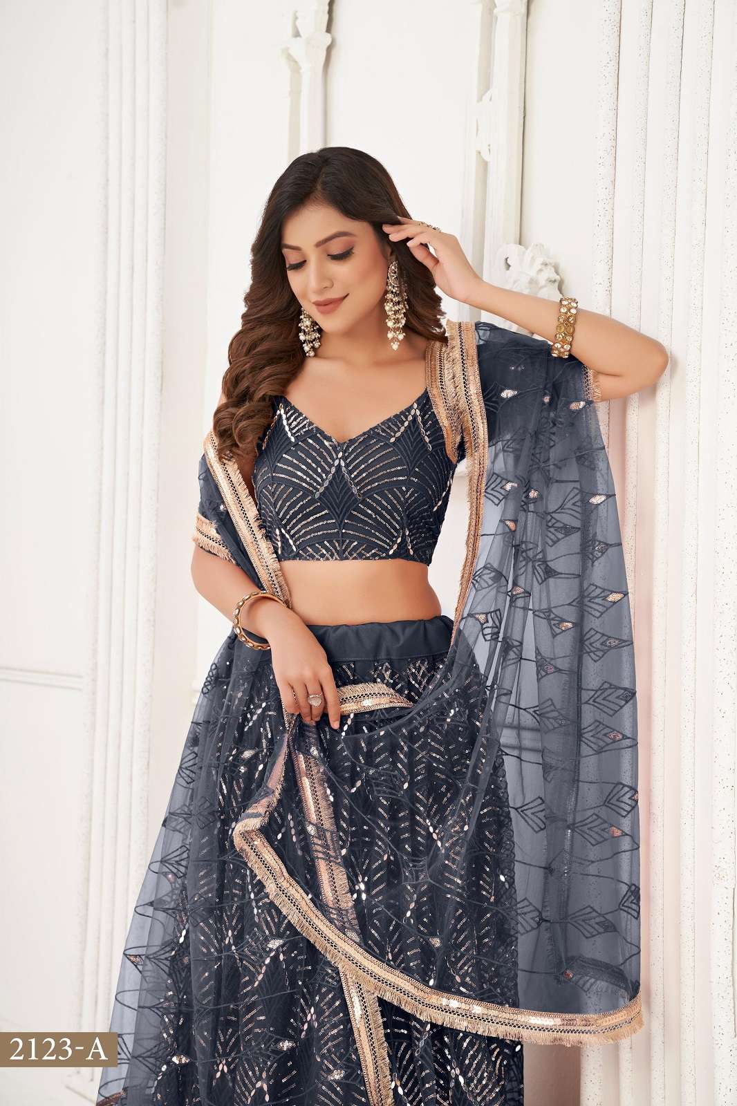NARAYANI FASHION 2123 COLORS BUTTERFLY NET EMBROIDERED LEHENGAS
