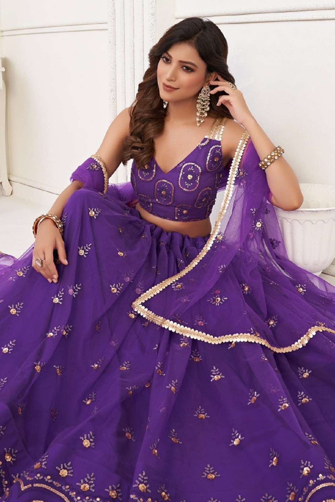 NARAYANI FASHION 2124 COLORS BUTTERFLY NET EMBROIDERED LEHENGAS