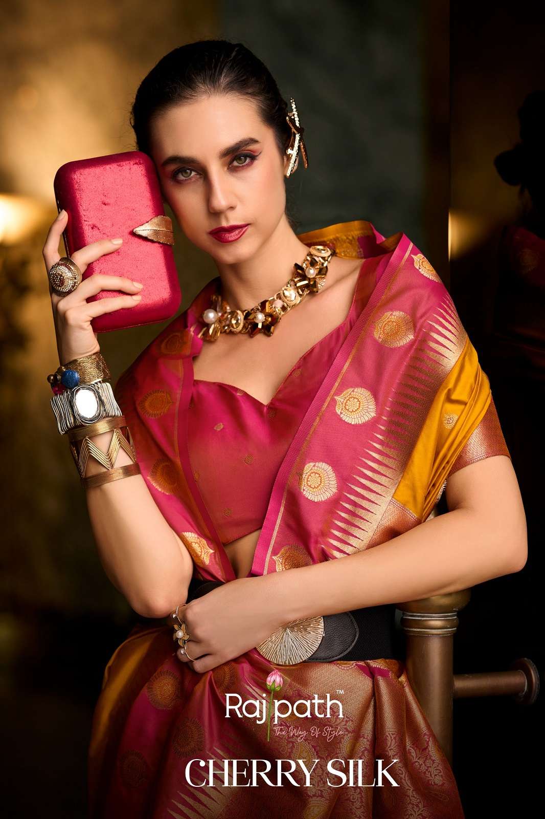 RAJPATH CHERRY SILK 820001 TO 820008 DESIGNER SAREES