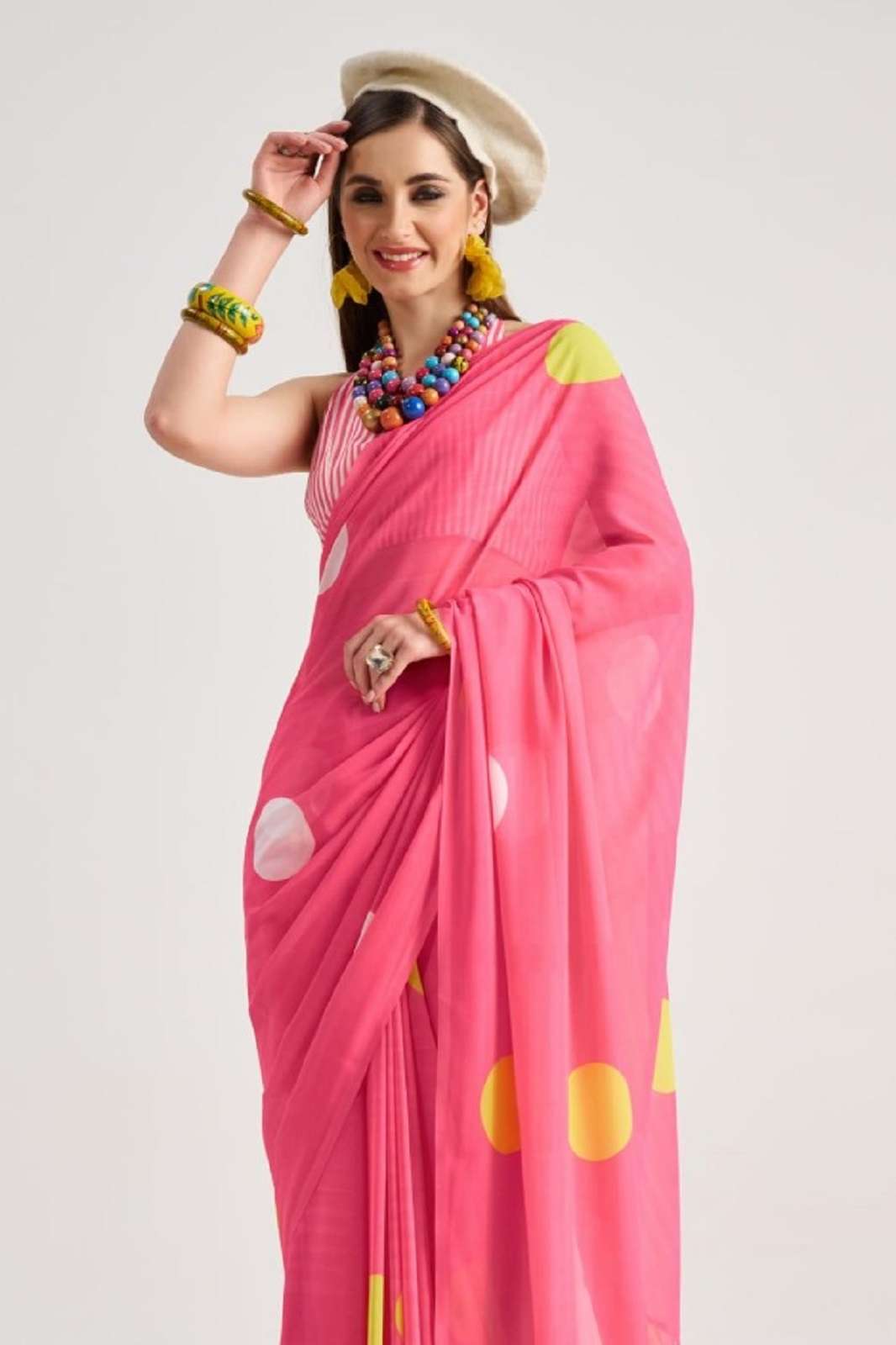 RAJYOG POLKA POPS GEORGETTE FANCY DESIGNER SAREES