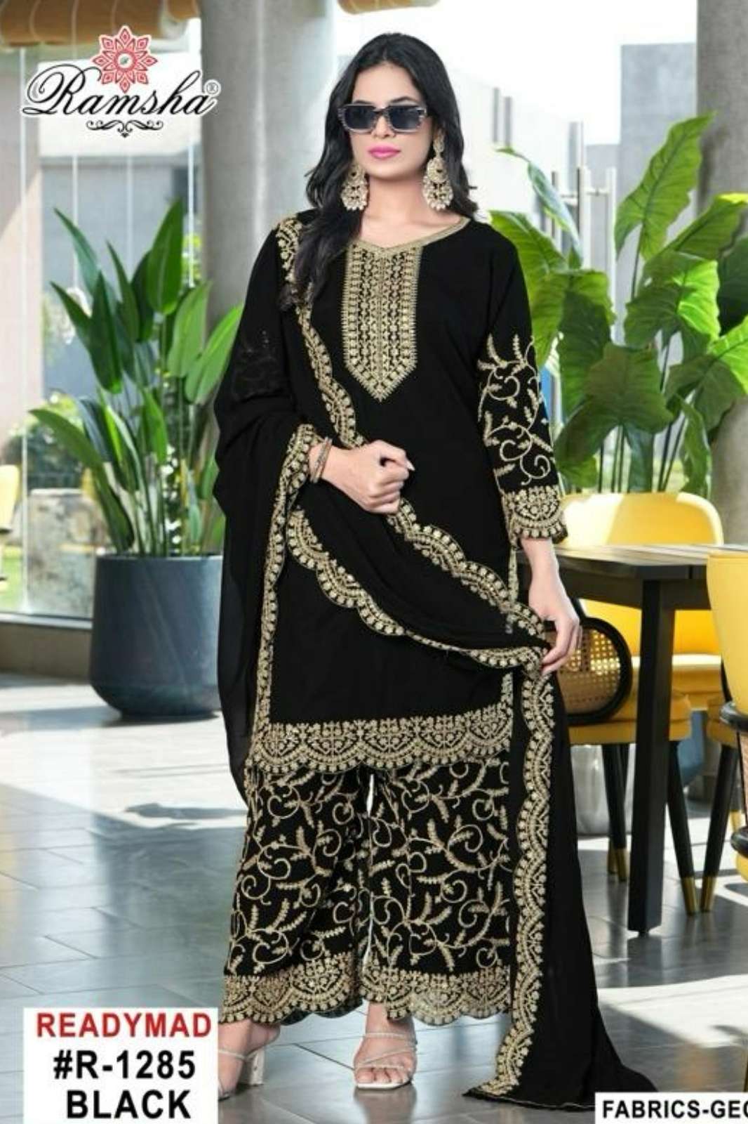 RAMSHA R 1285 Ready To Wear Embroidery Pakistani Georgette Suit