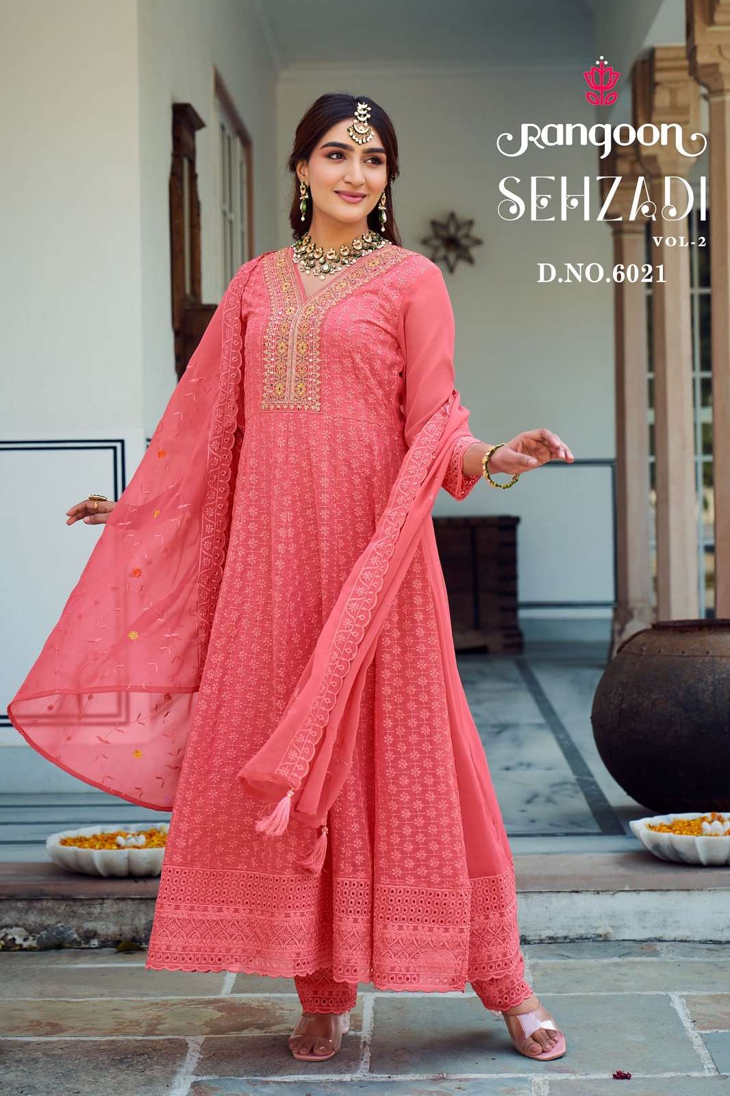 RANGOON SEHZADI VOL 2 GEORGETTE READY TO WEAR ANARKALI KURTIES