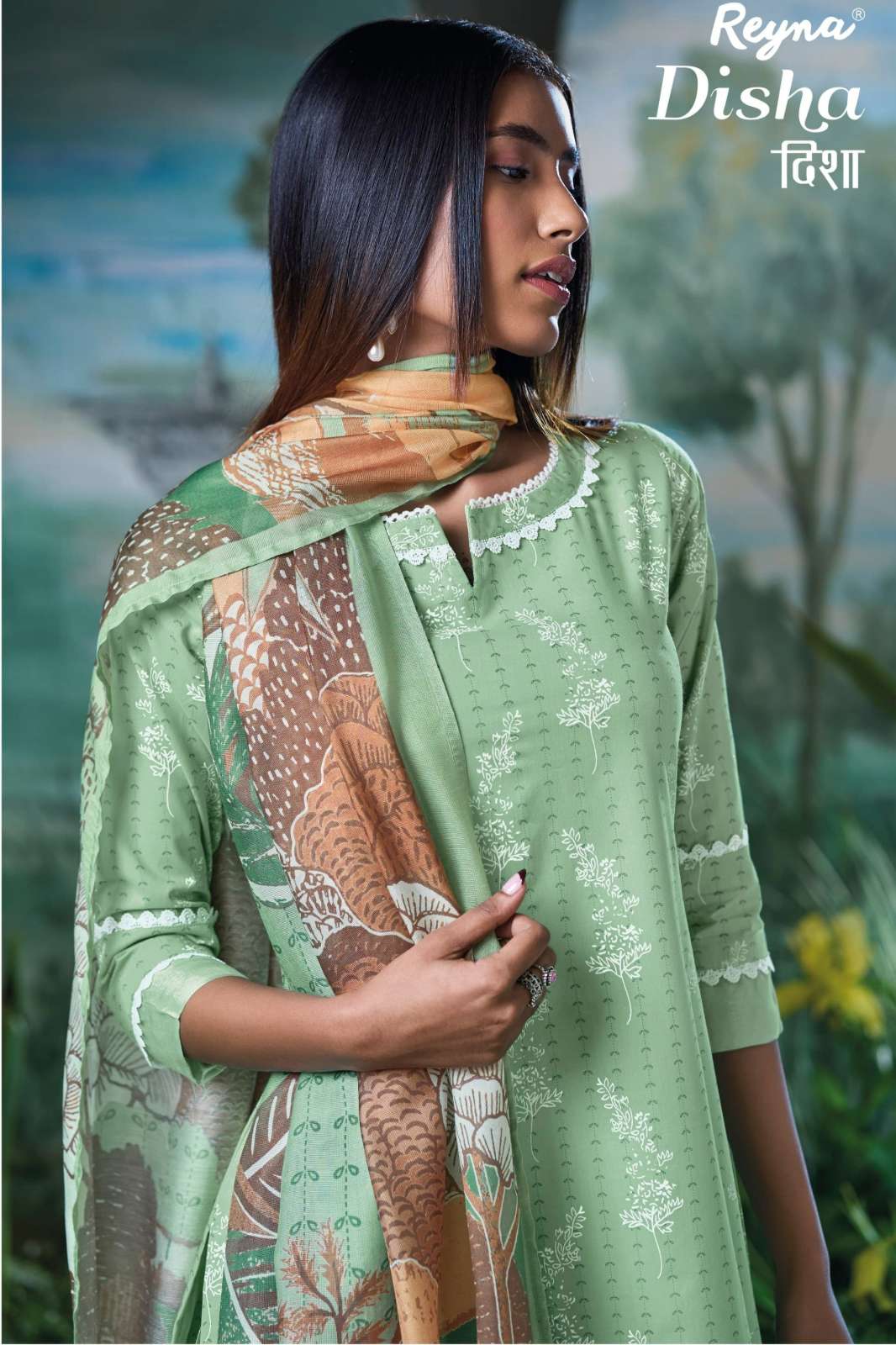 REYNA DISHA SUPERIOR COTTON BLOCK PRINTED WITH EMBROIDERY WORK