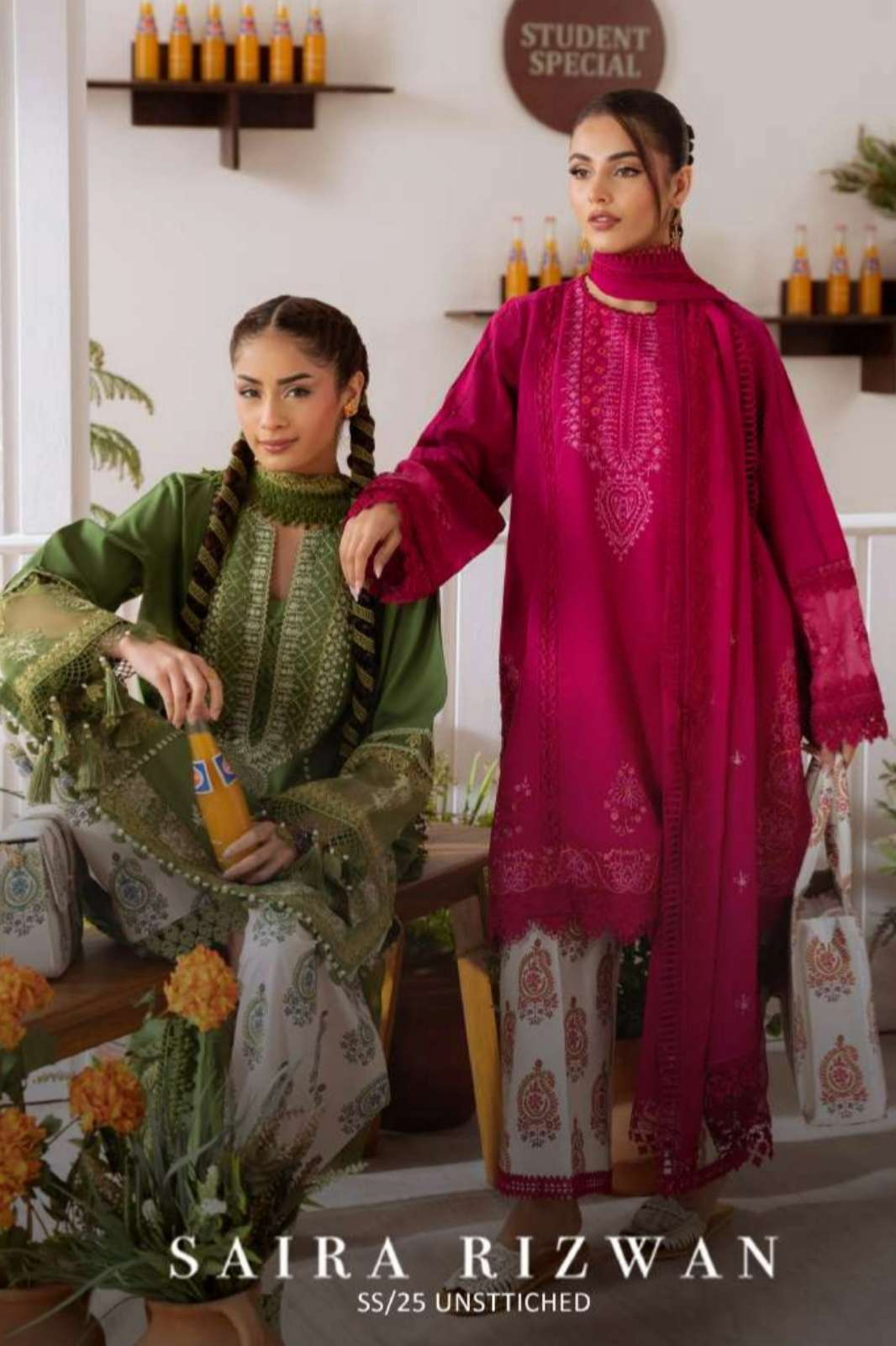 Saira Rizwan Eid V2 Cambric Printed & Embroidery Work Pakistani Suits