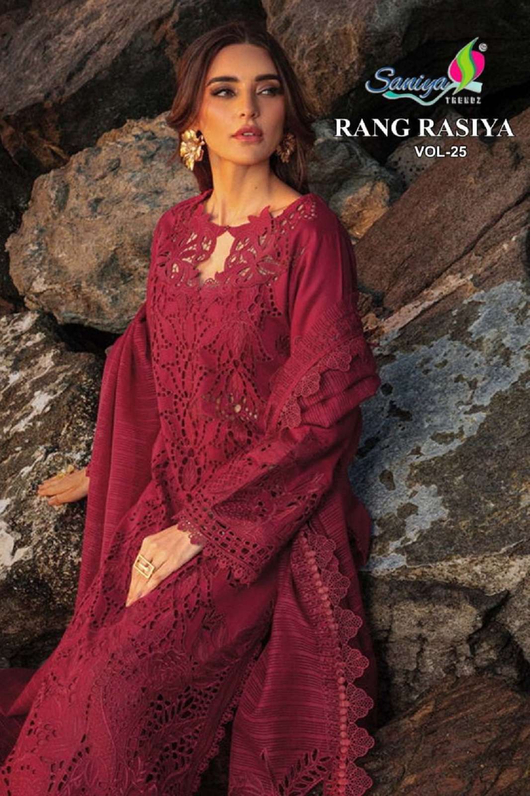 SANIYA TRENDS RANG RASIYA VOL 25 COTTON EMBROIDERED DRESS MATERIALS