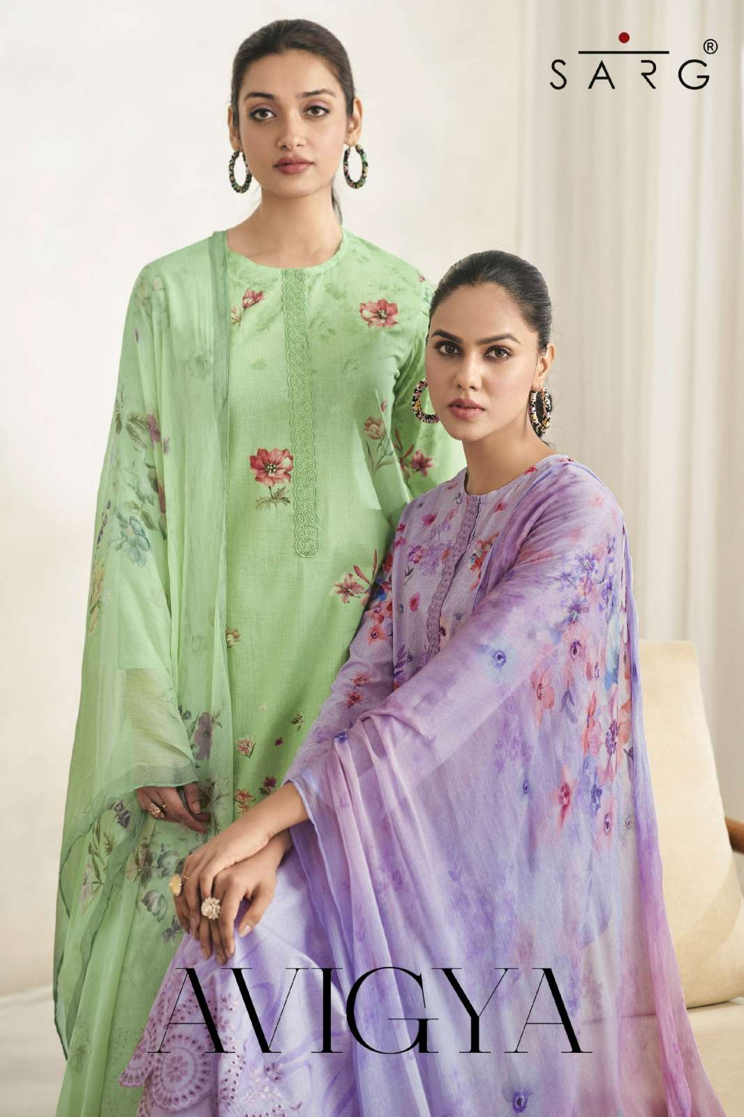 SARG AVIGYA PURE COTTON LAWN DIGITAL PRINTED SUIT WITH EMBROIDERY WORK