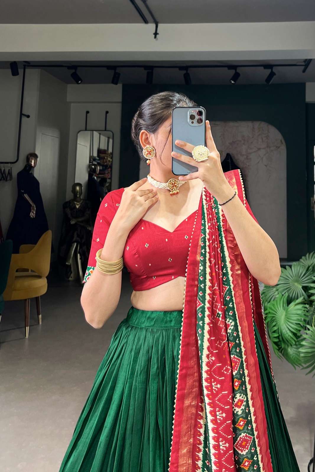 SHRI BALAJI 1221 COLORS TUSSAR SILK NAVRATRI LEHENGAS