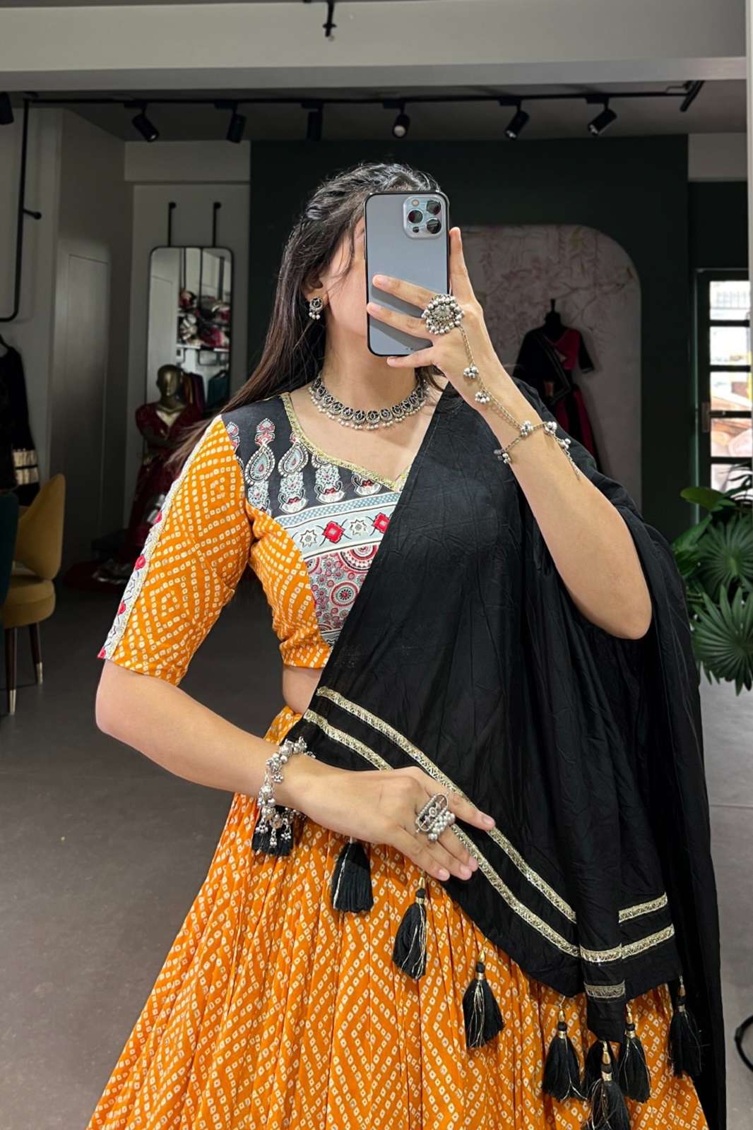 SHRI BALAJI 1712 COLORS RAYON BANDHEJ PRINTED LEHENGAS