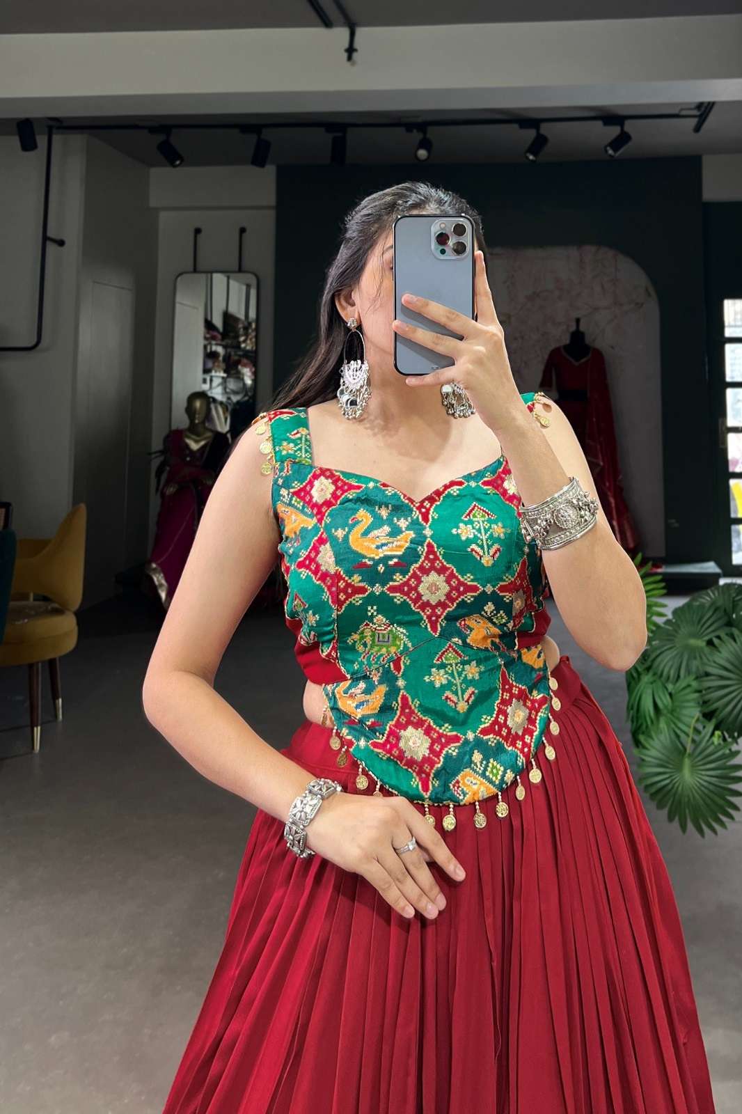 SHRI BALAJI 1715 PURE RAYON DESIGNER NAVRATRI LEHENGAS