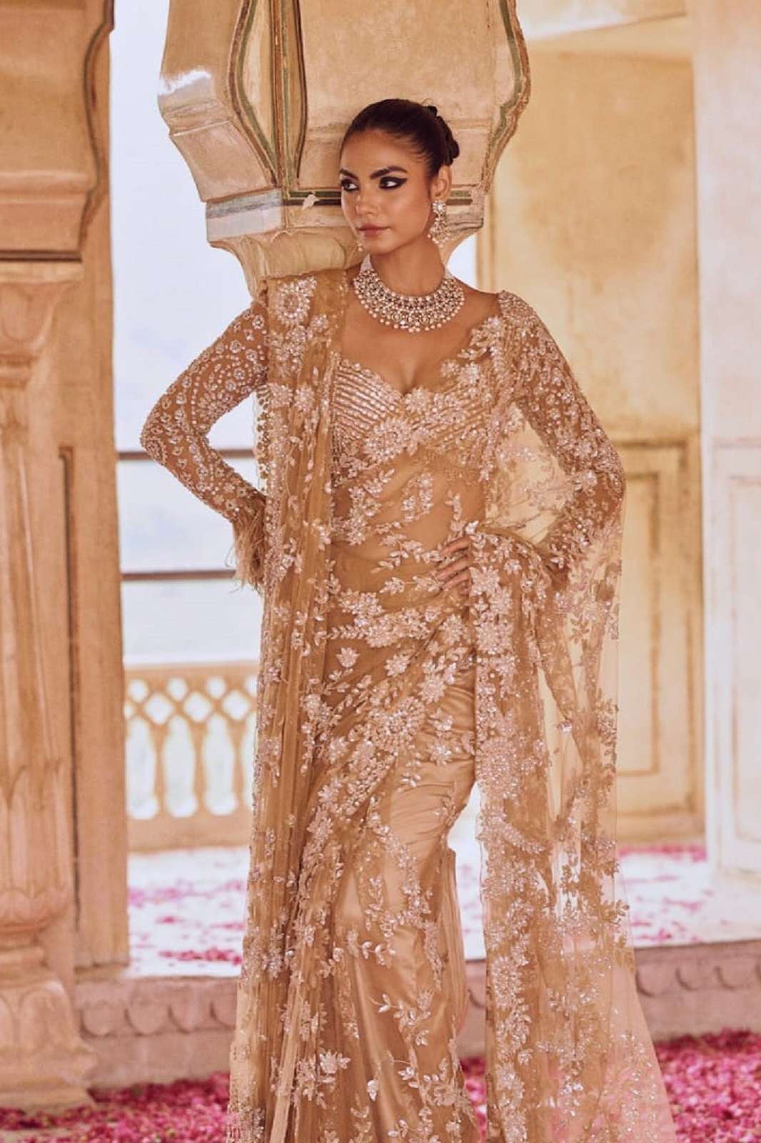 SHRI BALAJI 3434 MONO NET EMBROIDERY WORKED SAREES