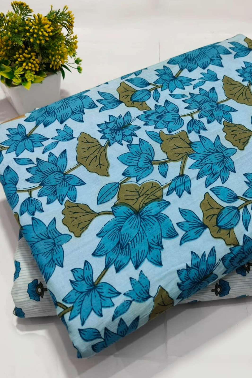 Shri Balaji Emporium RF Hand Block Print Cotton Running Fabric