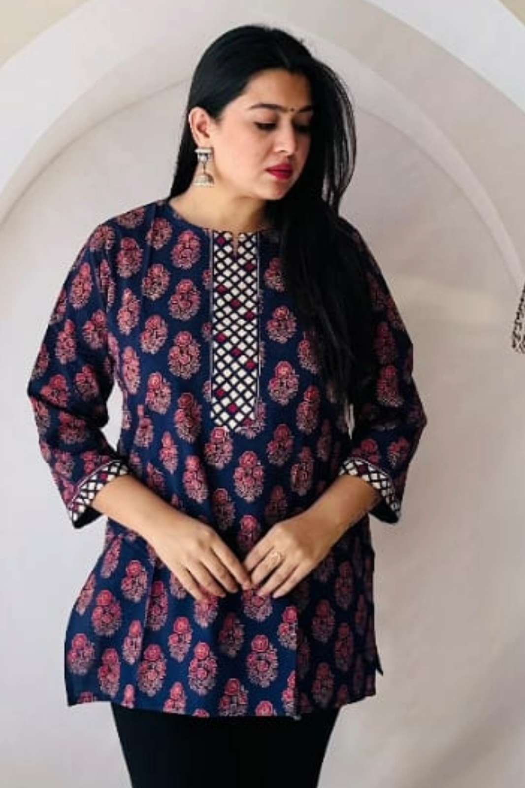 Shri Balaji Emporium RF Ready to Wear Pure Cotton Bagru Block Printed Short Kurti