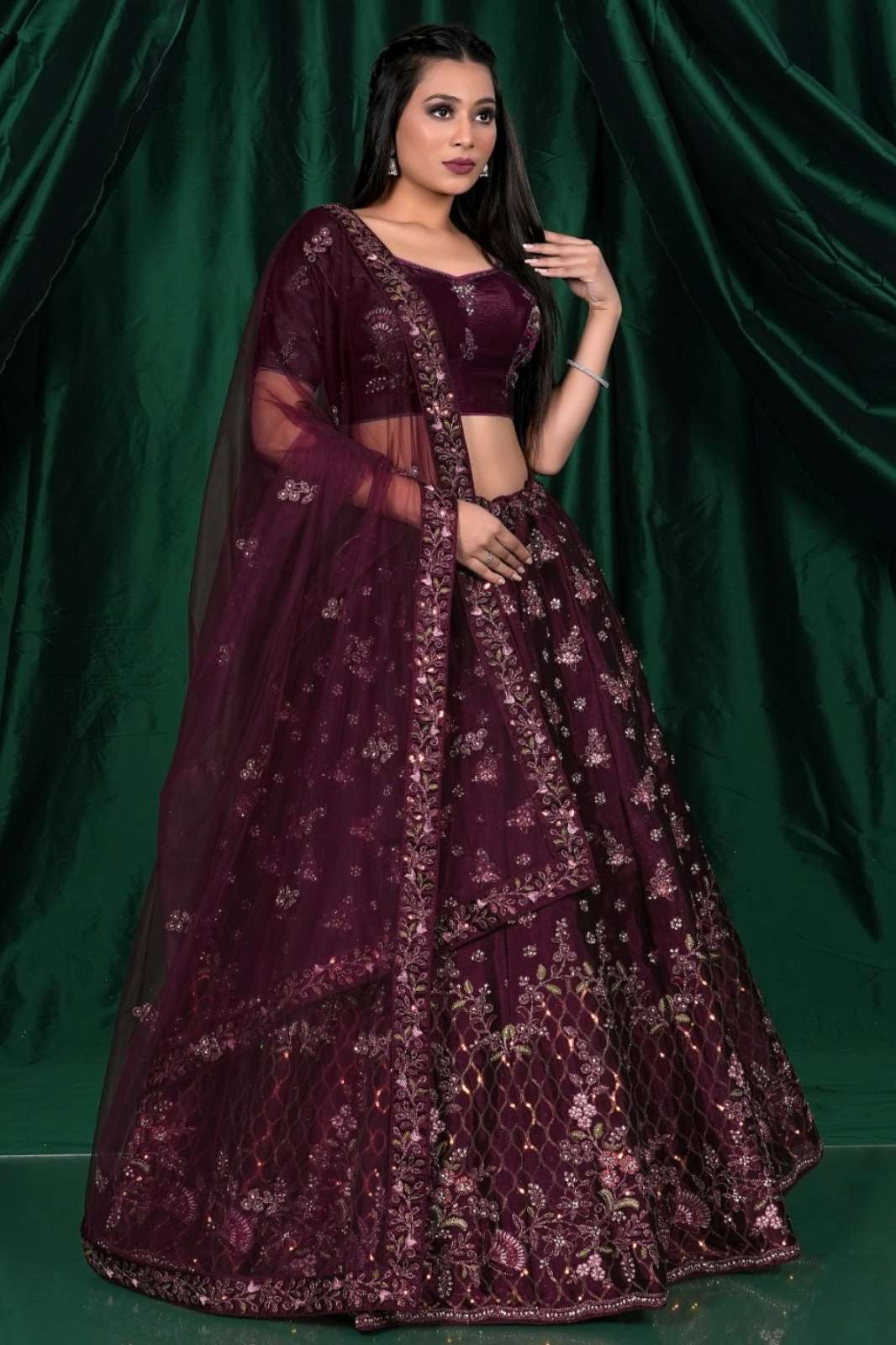 Shri Balaji Emporium SBG 10959 Party Wear Embroidered Jimmy Chew Lehenga