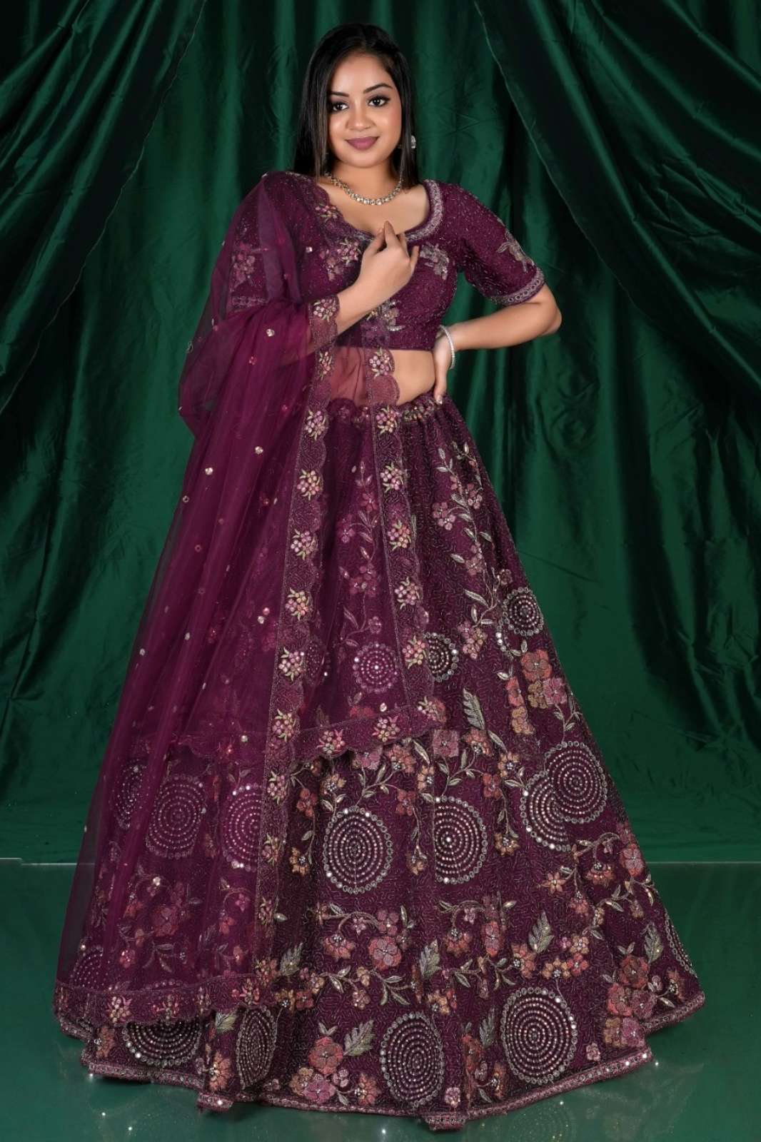 Shri Balaji Emporium SBG 10959 Party Wear Net Lehenga with Embroidered Work
