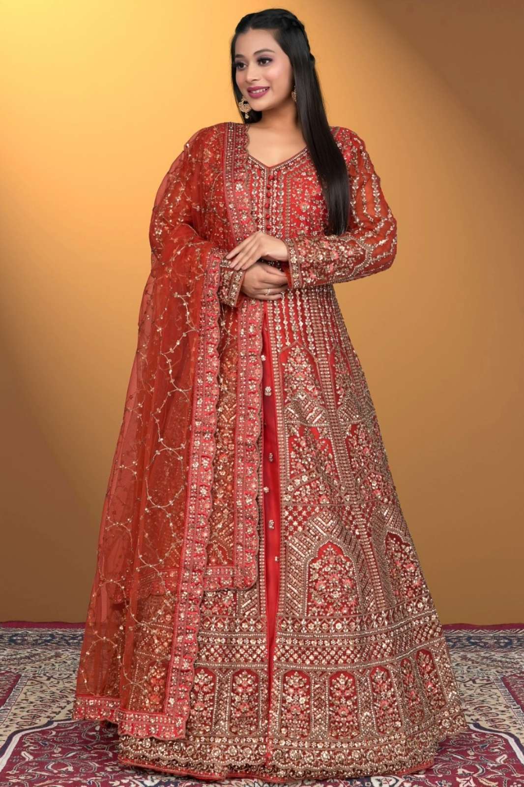 Shri Balaji Emporium SBG 12748 Wedding Wear Net Designer Wown with Embroidered Work