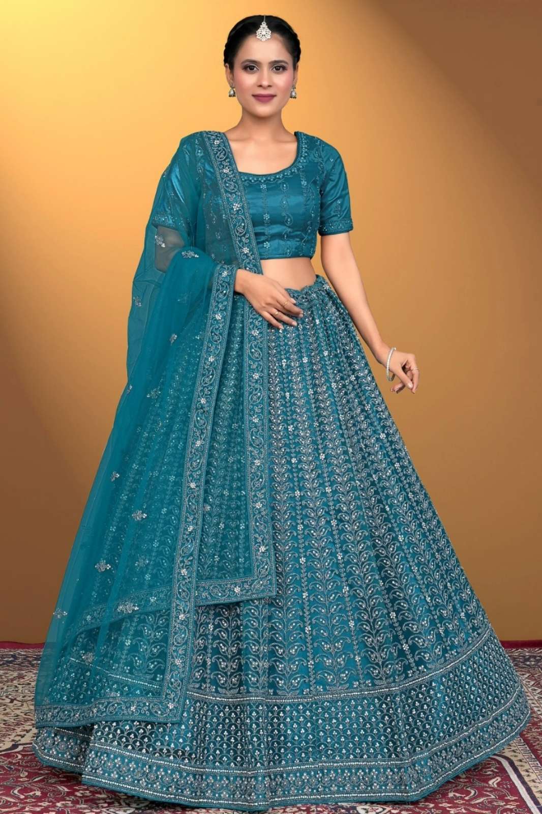 Shri Balaji Emporium SBG 12749 Wedding Wear Embroidered Net Lehenga