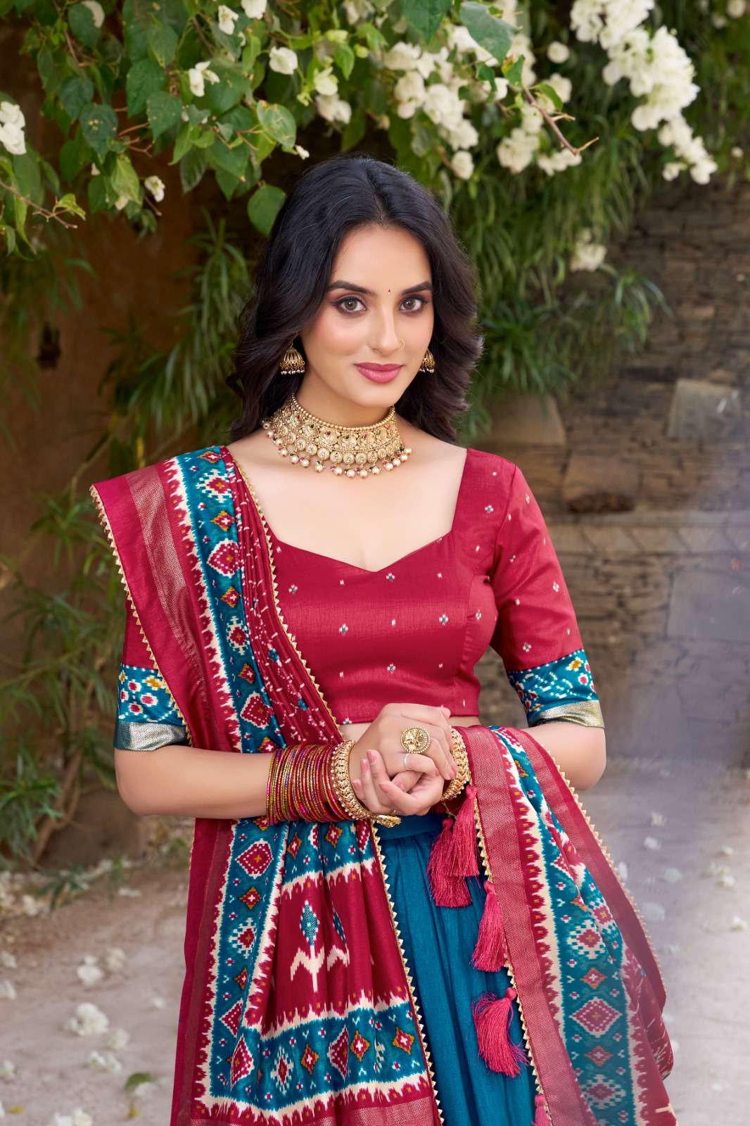 SHRI BALAJI LNB1221 COLORS SILK PRINTED LEHENGAS